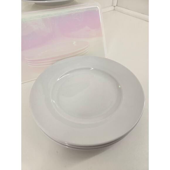 Simple Dining White Ceramic 10 pc Lot – 6 Salad Plates 6" + 4 Plates 8" - Picture 3 of 6